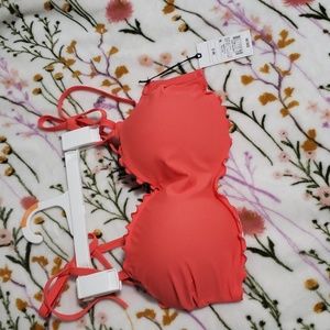 Shade and Shore coral 36 C bathing wired bathing suit top